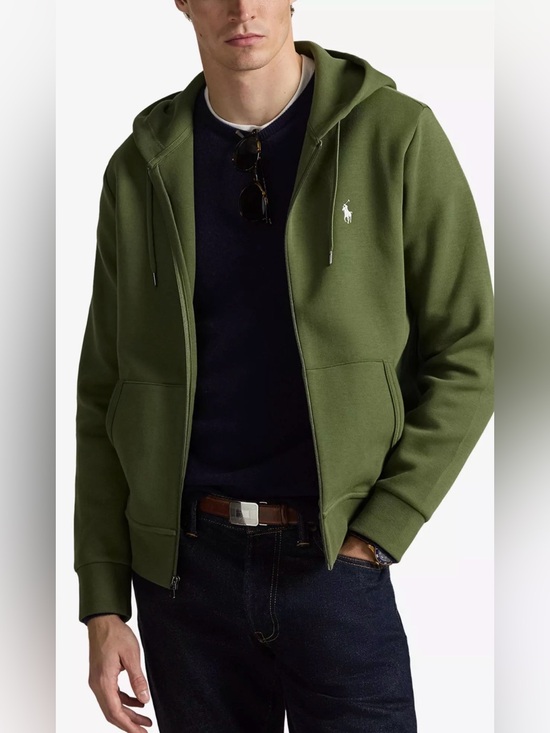 Polo Ralph Lauren Other - Polo Ralph Lauren Double Knit Zip Hoodie Olive Green XL NWT Logo
